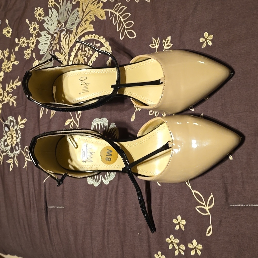 Impo Black and Biege Heels, size 8W